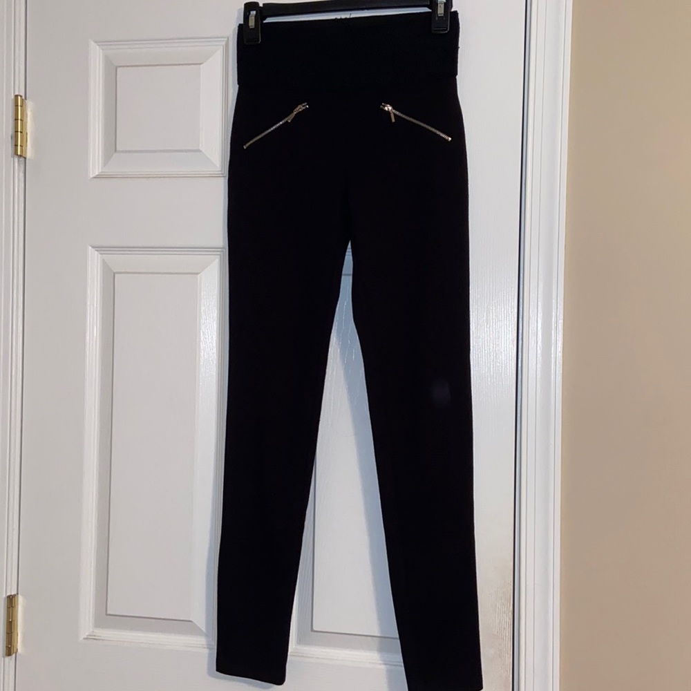 Black dressy leggings with zippers
